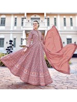 Luxurious Dusty Pink Pure Killer Silk Designer Patola Print Readymade Gown
